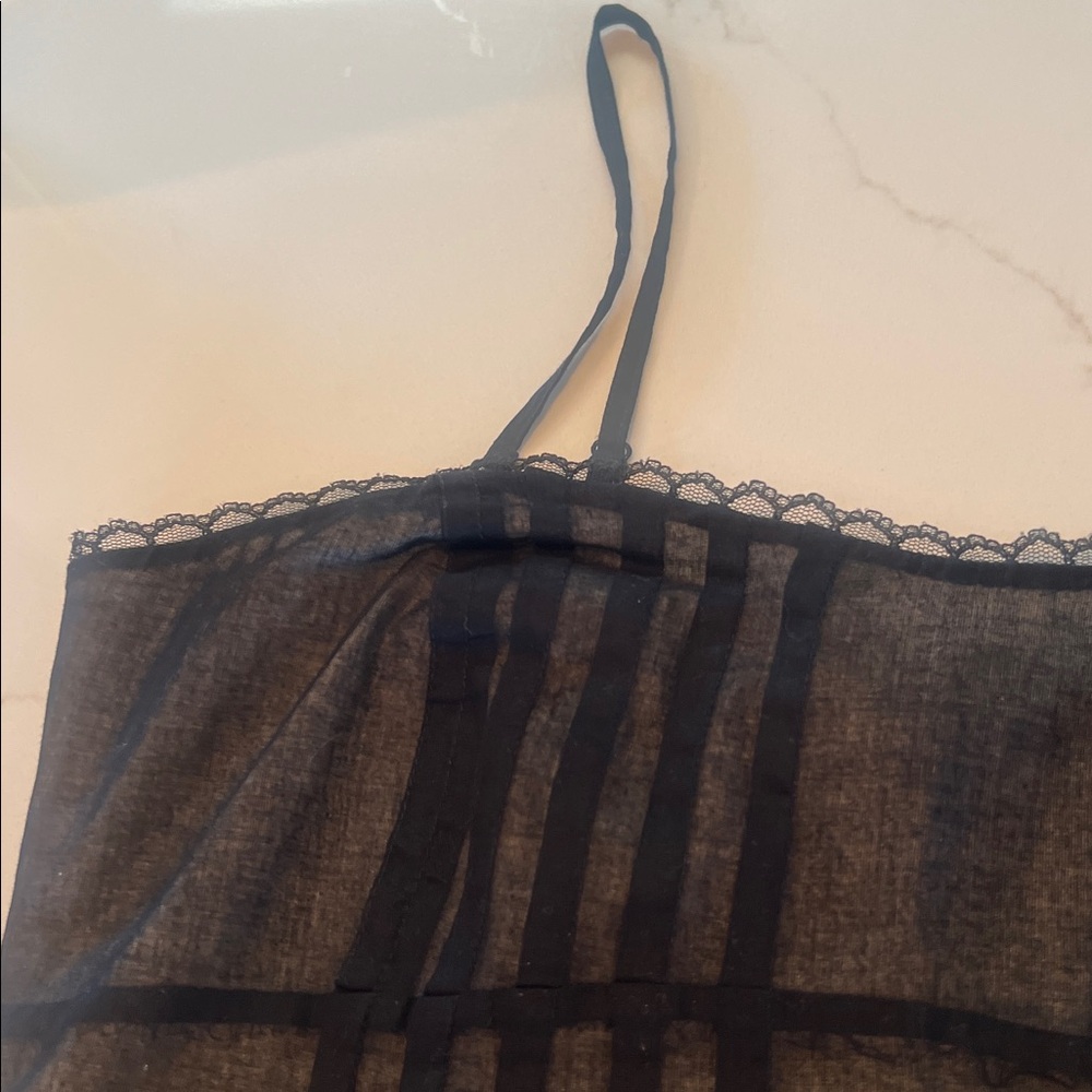 ODILLE Anthropologie black empire waist cotton dress, size 8 - Picture 9 of 10